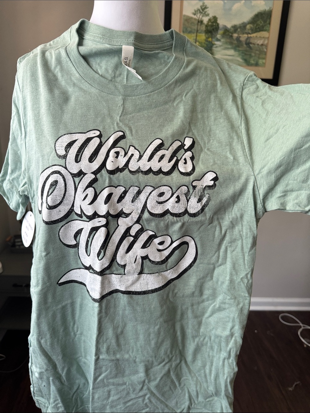 Bella Canvas Mint Green "World's Okayest Wife" Short Sleeve Tee